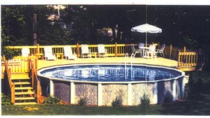 above ground pool deck 